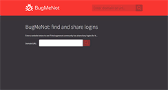 Desktop Screenshot of bugmenot.com